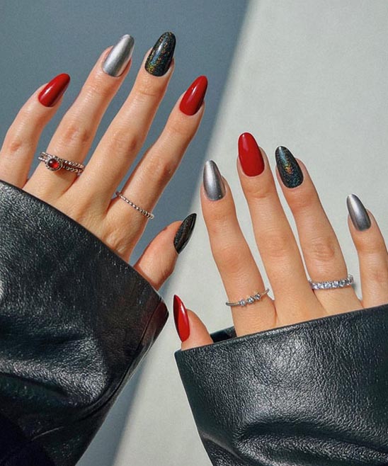 Christmas French Manicure Nails