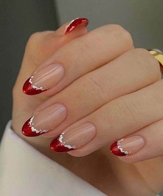 Christmas French Nail Designs Blue