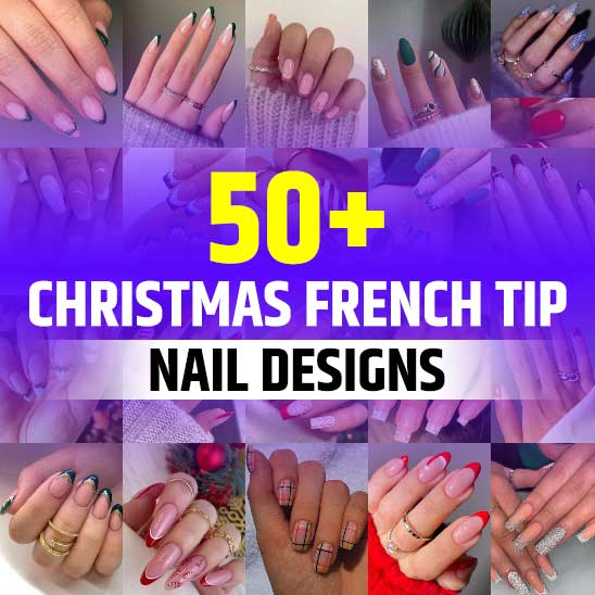 Christmas French Tip Nails