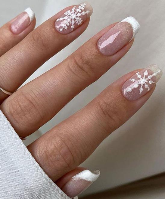 Christmas French Tip Nails Pinterest