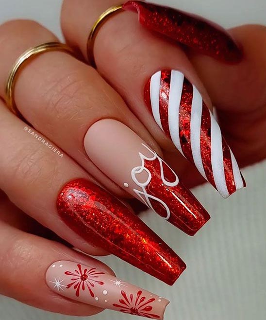 Christmas French Tips Nails