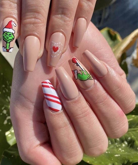 Christmas Grinch Nails Design