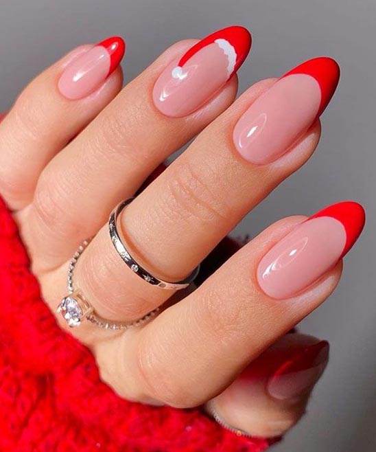 Christmas Nail Art French Tip