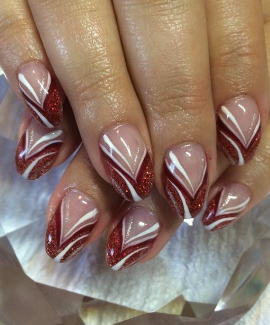 Christmas Nail Art on French Manicure