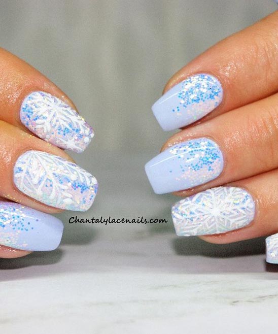 Christmas Nail Designs Blue and Silver