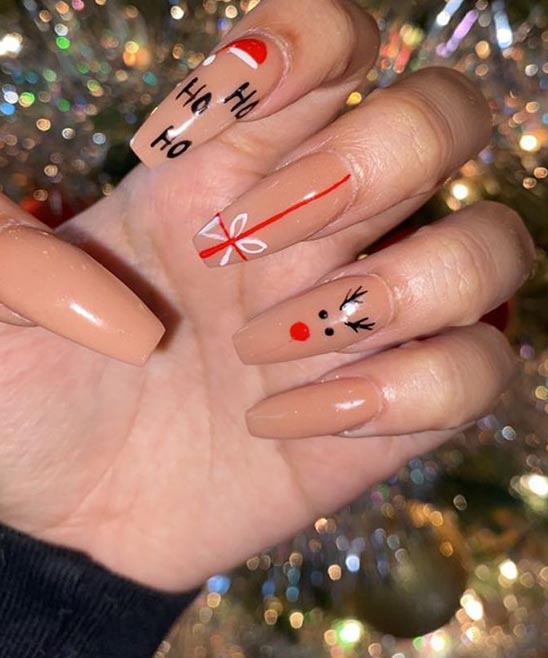 Christmas Nail Designs Coffin Shape