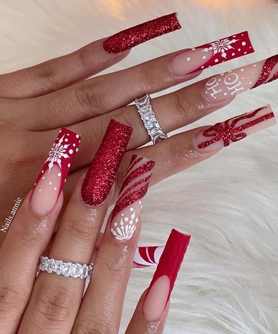 Christmas Nail Designs Red and Gold