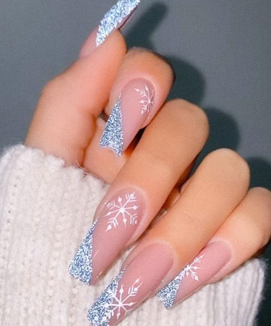 Christmas Nails Coffin Simple