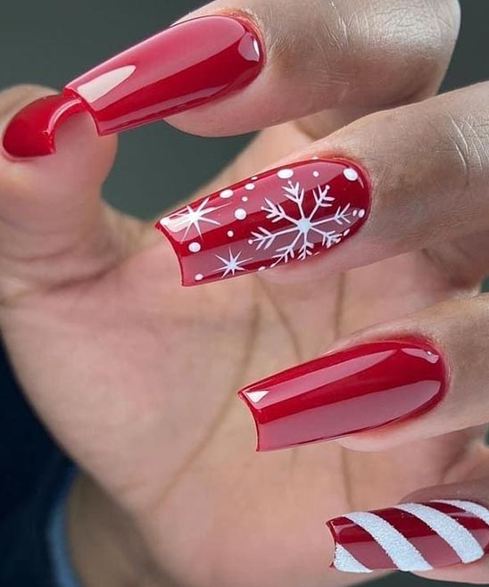 Christmas Nails Designs Red and Gold