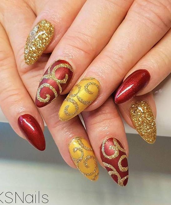 Christmas Nails Green and Red