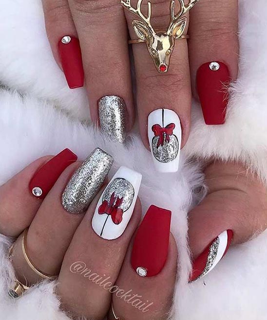 Christmas Nails Green and Red