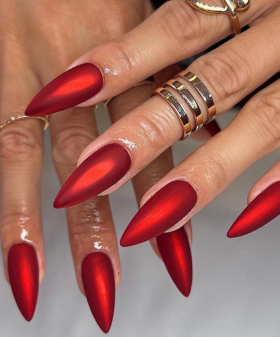 Christmas Nails Red and Silver