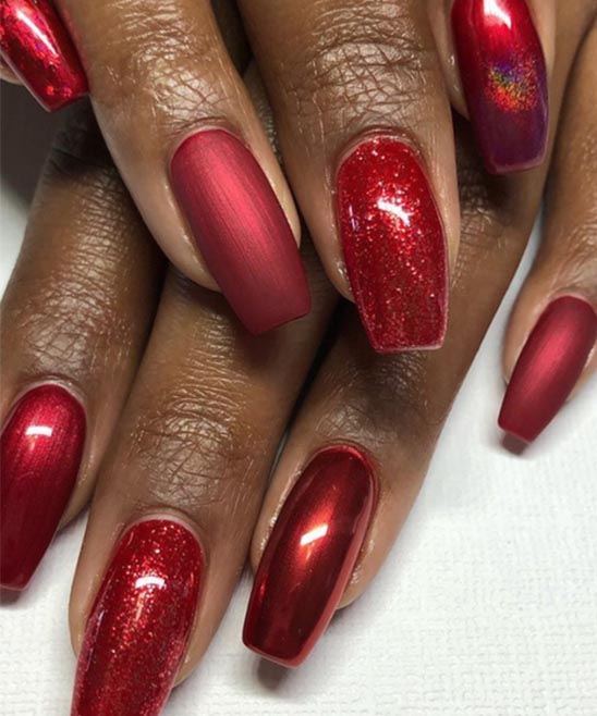 Christmas Nails White and Red