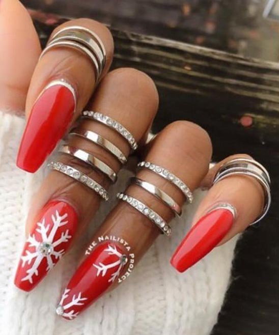 Christmas Red French Tip Nails