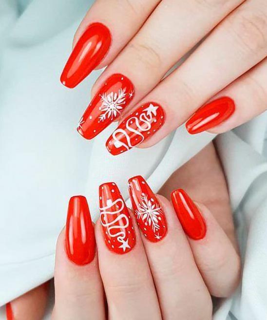 Christmas Red French Tip Nails