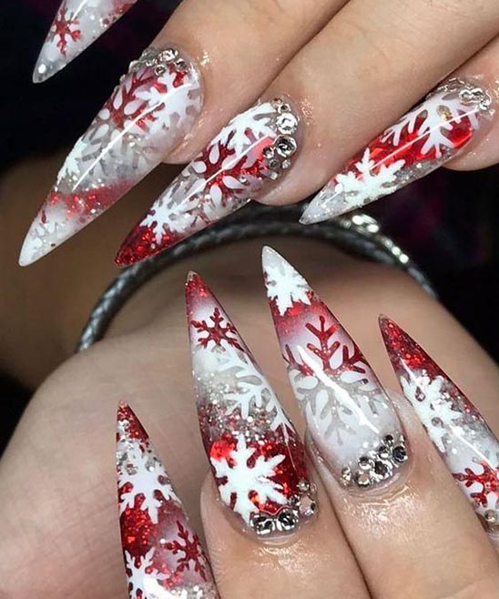 Christmas Red and Green Coffin Nails