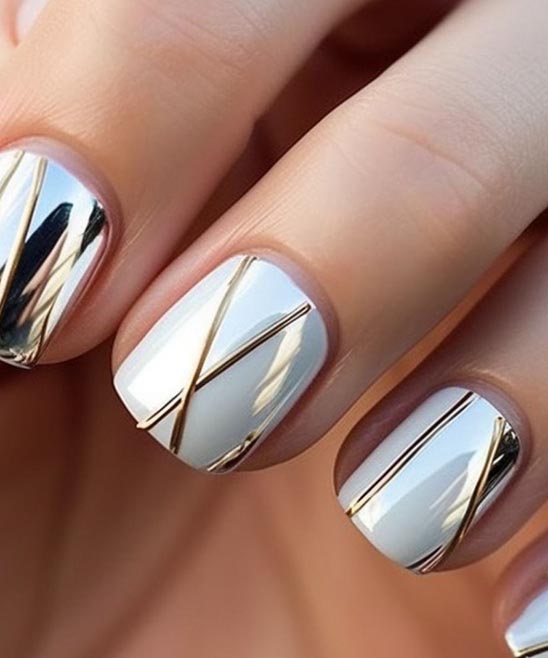 Chrome Pink and White Nails