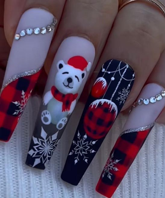 Classy Christmas Coffin Nails
