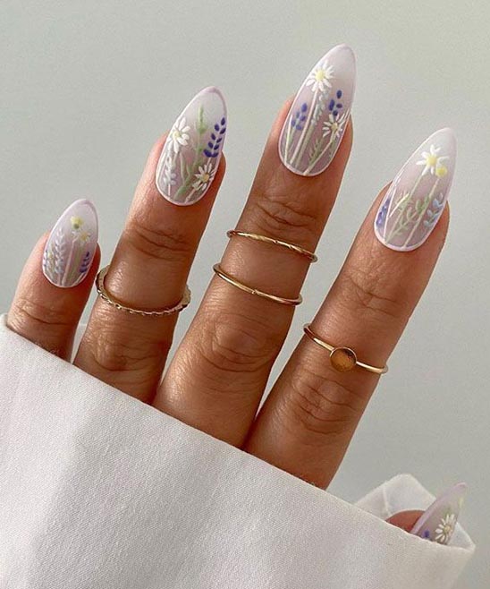 Classy Simple Flower Nail Art