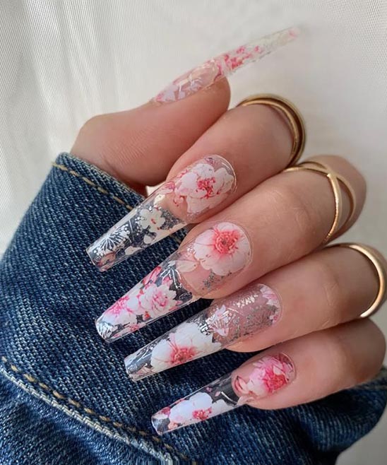 Clear Coffin Nail Designs 2023