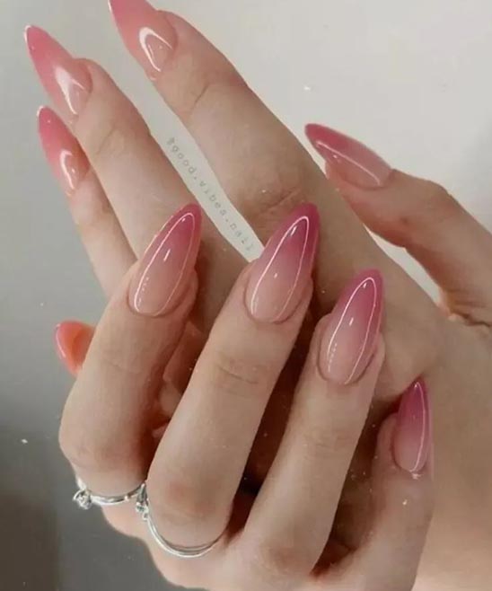 Clear Nails With Pink Tips