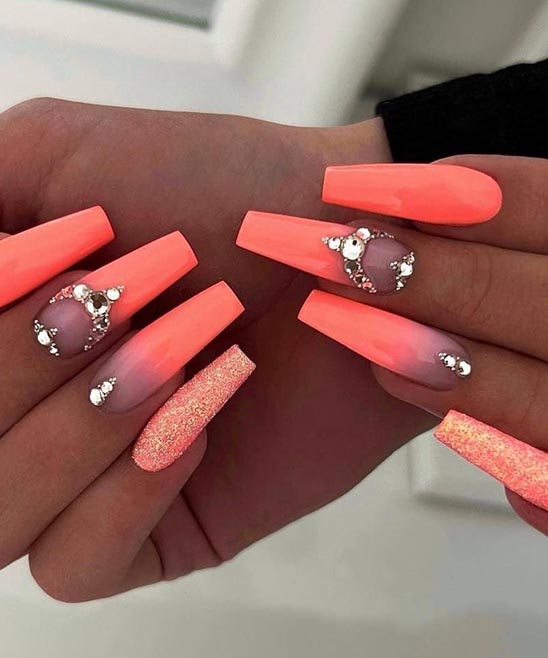 Clear Nails With Rhinestones