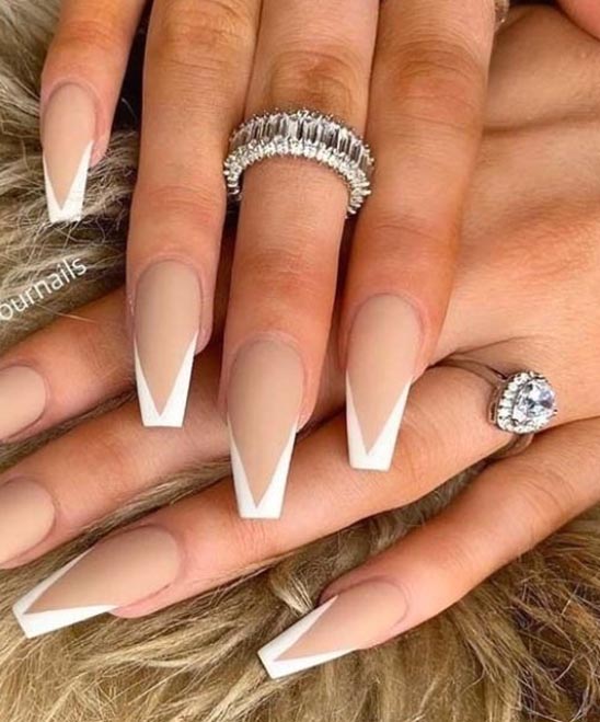 Clear Nails With White Outline