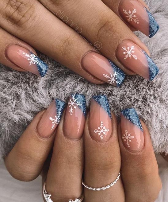 Coffin Acrylic Nails Winter