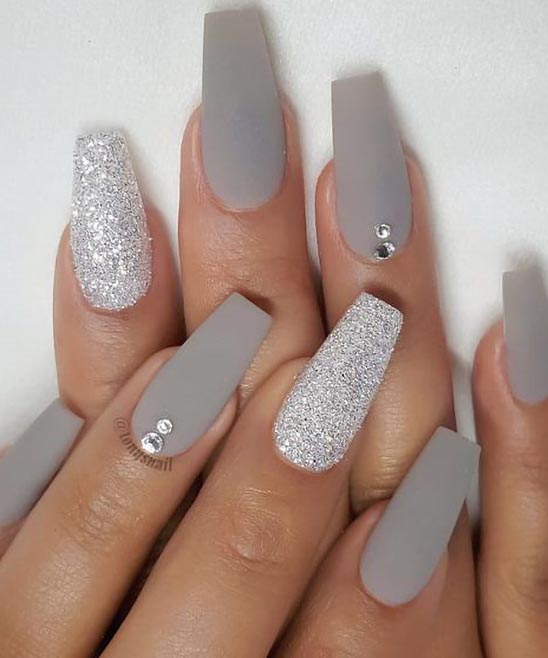 Coffin Acrylic Nails Winter