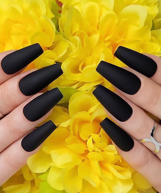 Coffin Black Nail Designs