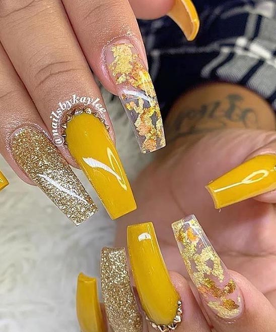 Coffin Black Nail Designs