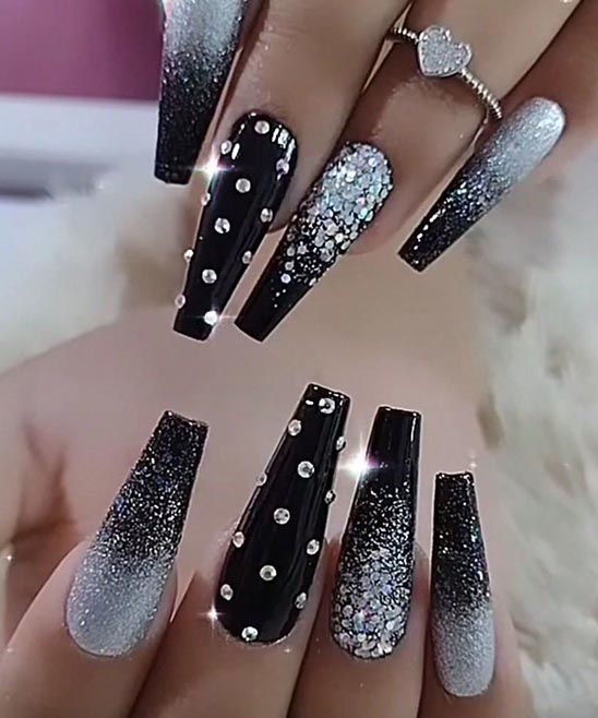 Coffin Black and Red Nail Designs