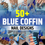 Coffin Blue Nail Designs