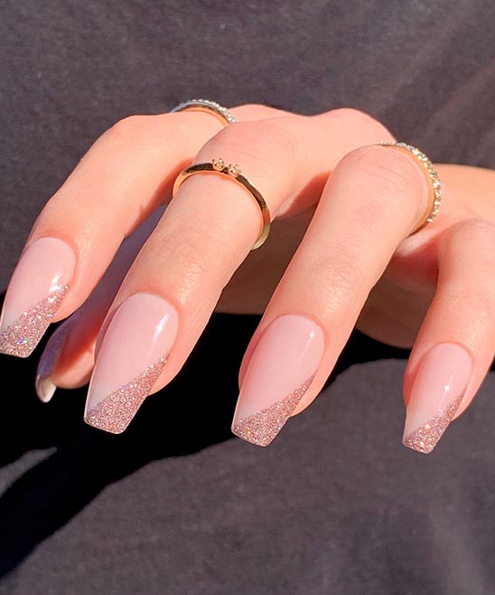 Coffin Blue and Yellow Nail Design