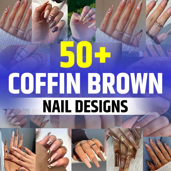 Coffin Brown Nail Designs