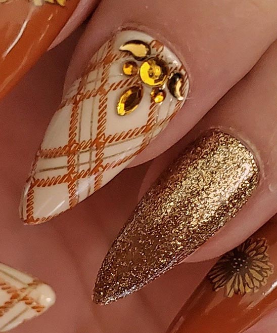 Coffin Burnt Orange Nails