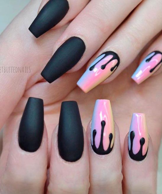 Coffin Long Nail Designs