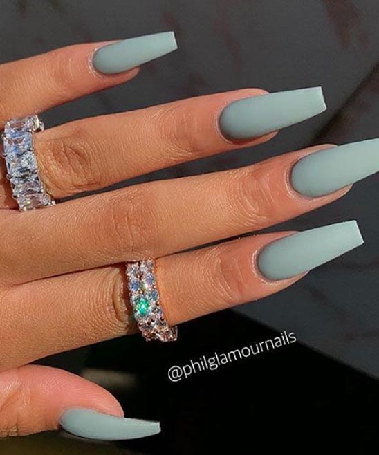 Coffin Long Red Nail Designs