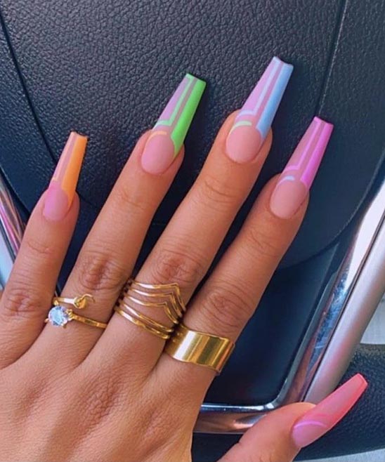 Bright and Bold Summer Coffin Nail Ideas TailoringinHindi