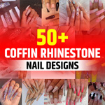 Coffin Nail Designs With Rhinestones