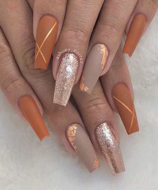 Coffin Nails Designs Fall Colors