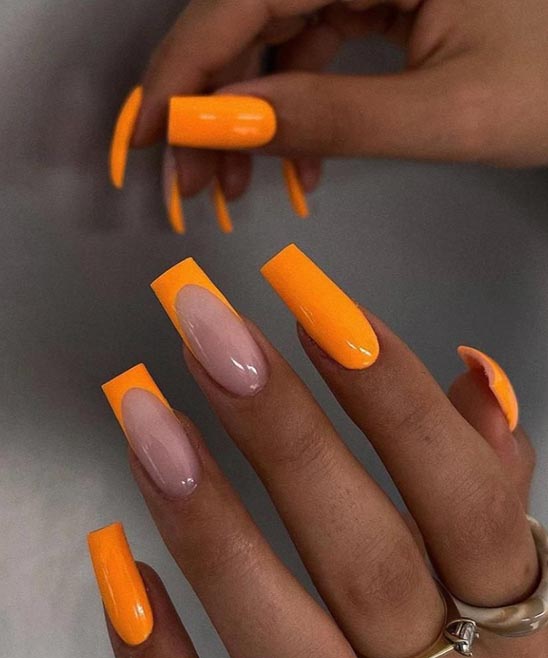 Coffin Nails Kylie Jenner Pink to Orange