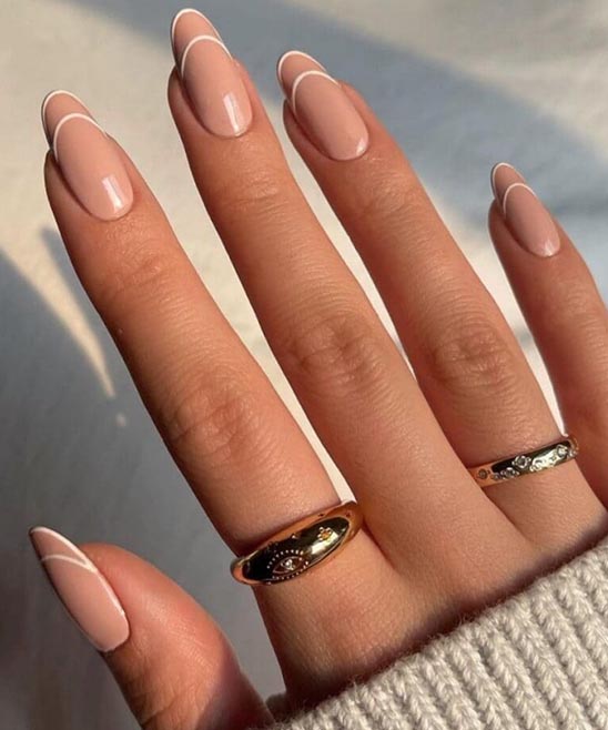 Coffin Nails With White Outline