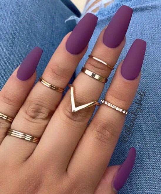 Coffin Purple Nail Designs