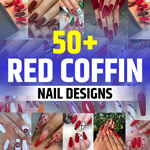 Coffin Red Nail Designs