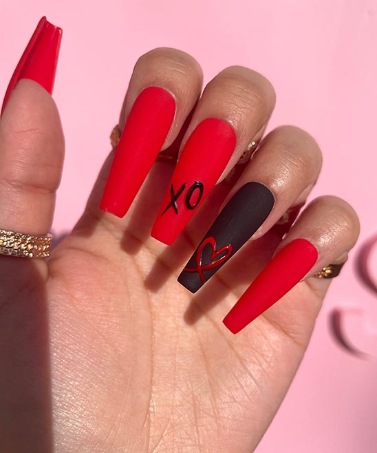 50+ Red Coffin Nail Designs (2024) TailoringinHindi