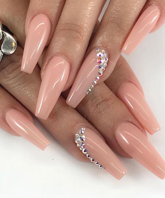 Coffin Rhinestone Nail Designs