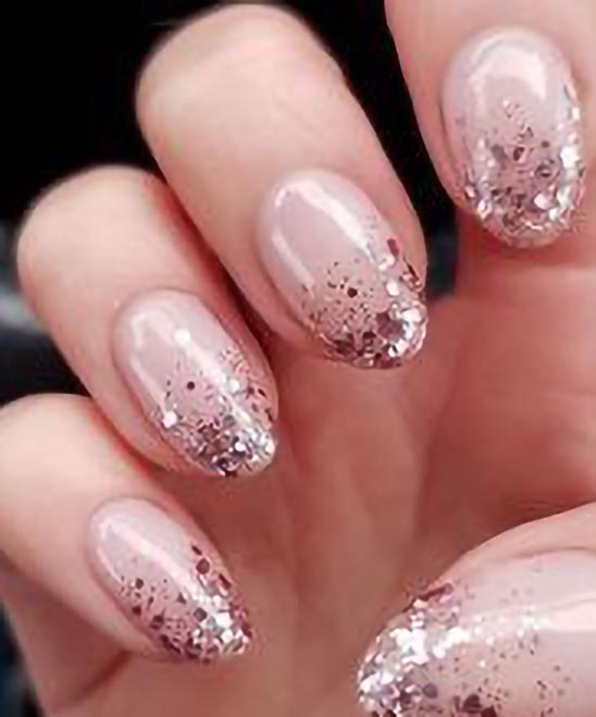Coffin Rose Gold Ombre Nails