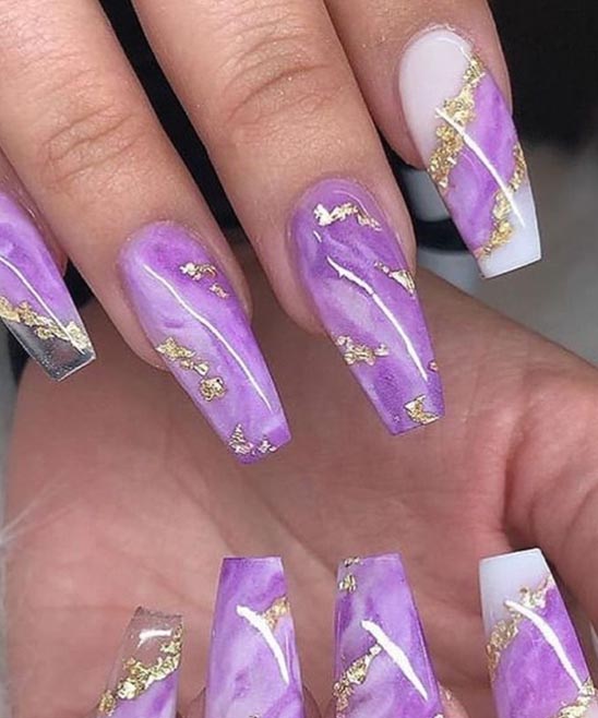 Coffin Shape Pink and Gray Matte Nail Designs