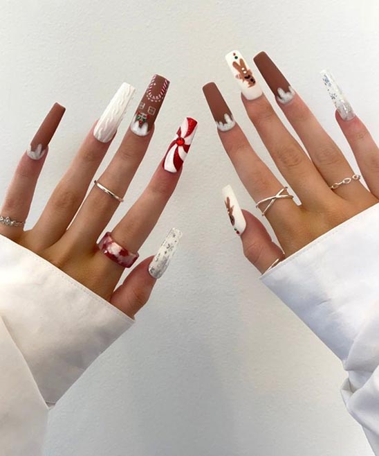 Coffin Shaped Christmas Nails